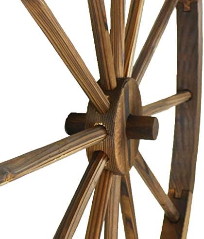 Сет на Вестхарм од 2 декоративни 36 дрвени вагони тркала двор Арт | Рустикални челични вагони тркала wallидни декор за украси