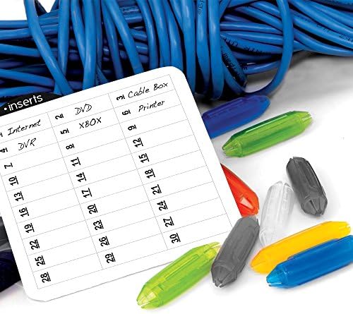 Систем за идентификација на кабелот за кабел и систем за идентификација на кабел, 12 брои, разновидни бои