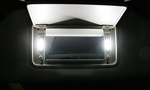 Ijdmtoy 4pcs Екстремно светли 9-SMD 29mm 6614 LED-сијалици за замена компатибилни со автомобил SUV Truck Sunvisor Flips Vanity Mirror Lights, Xenon