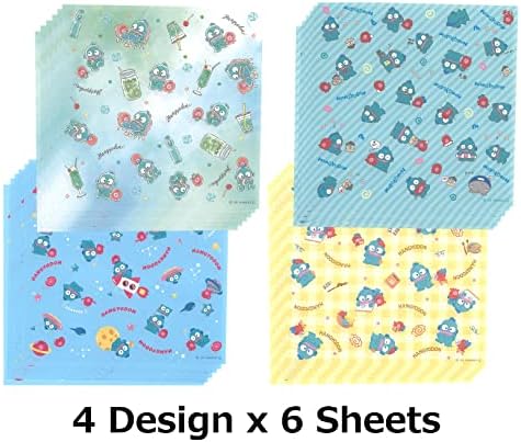 Пријател Sanrio Hangyodon Design Paper Chiyogami оригами 5,9 во x 5,9 во, 24 чаршафи