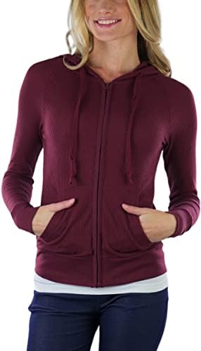 TobeinStyle Women's velor Terry Active Crepped Zip-u-up јакна со аспиратор