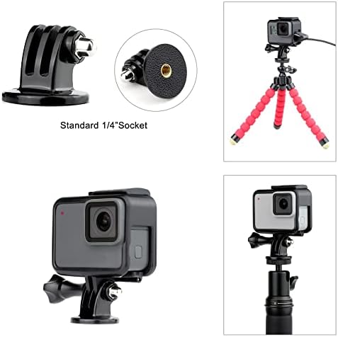 Gepuly Frame Mount Housing Case for Gopro Hero 7 Black, Hero 7 Silver, Hero 7 White, Hero 6 Black, Hero 5 Black, Hero Camers - Вклучува
