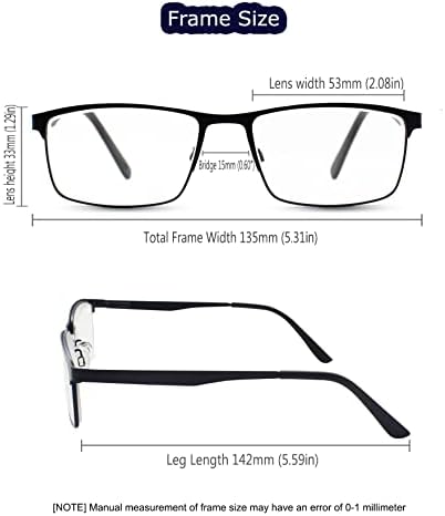 Zienstar Mens Reading Очила за блокирање на сина светлина 3 пакет за квалитет на компјутерски читачи мажи читатели метални не'рѓосувачки челик целосна рамка со пролетна шарк