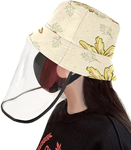 Заштитна капа за возрасни со штит за лице, рибарска капа Анти сонце, гроздобер цвет цвет на маргаритка