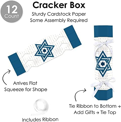 Голема точка на среќа среќна Пасха - без привремени фаворити за забава на еврејската празничка забава - кутии за крекери за DIY - сет од 12