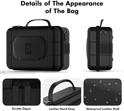 АМВР кожен тврд носење куќиште за Oculus Quest/Quest 2 VR Gaming Helids and Controllers, Elite Strap Pad, лесна и преносна торба за