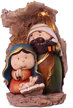 Поставете статуа на статуата на статусот постави цртани филмови симпатична Исус јасличка Божиќна креветче фигури минијатури украс