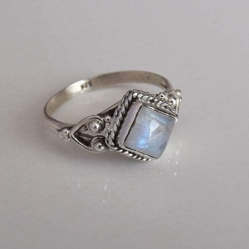 Опал накит гроздобер ретро 925 сребрен виножито месечен камен бојхајман венчален венчален прстен