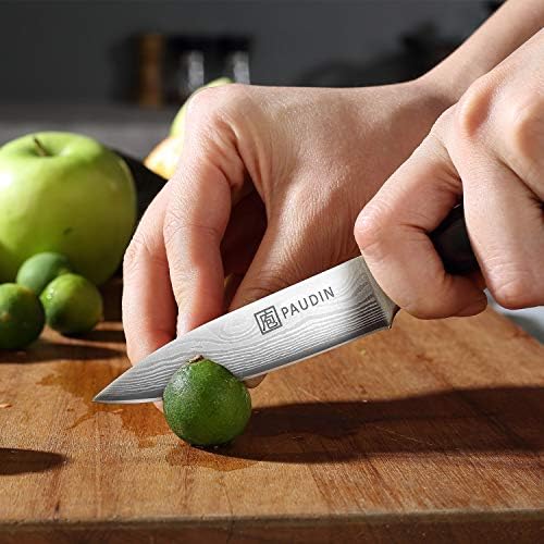 ПАУДИН Паринг Нож 3,5 Инчни Јапонски Кујнски Ножеви, н8 германски Нож Од Нерѓосувачки Челик Со Висок Јаглерод За Сечење Овошје