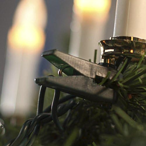 Фабрички Директен Занает Старомоден Елка Свеќа Стринг Светла Со Клипови-Влакно од 20 Пламен Божиќ Топол Сјај Клип На Свеќа Електрични