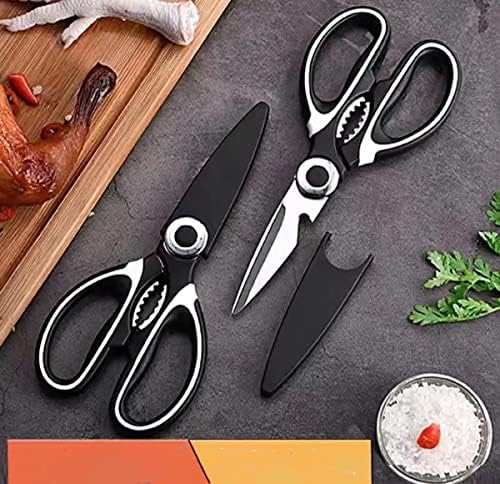 Кујнски ножици од Гидли - Гаранција за замена на живот - Вклучува ножици за морска храна како бонус - повеќенаменски ултра остри ножици