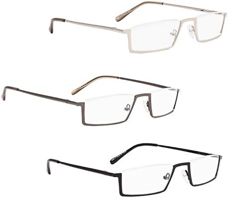ЛУР 3 Пакувања Полу-раб Метални Очила За Читање + 4 Пакувања Класични Очила За Читање