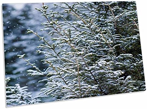 3дроза Снежни Врнежи Во Зимска Шума, Смреки Покриени Со Снег-Подлога За Биро Поставете Душеци