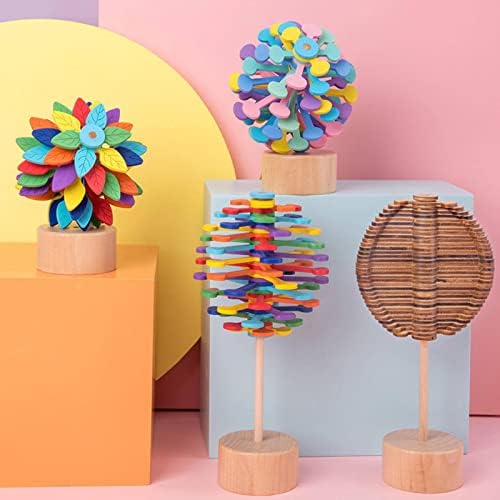 Мбета дрвена боја на играчки ротирачки лилјаци креативни ротациони украси за декомпресија играчка