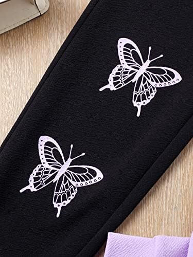 2 Парчиња Облека На Девојката ВДИРАРА Блок Во Боја Печатење Пеперутки Ремен За Шпагети Исечен Врв Од Ками И Спортски Панталони
