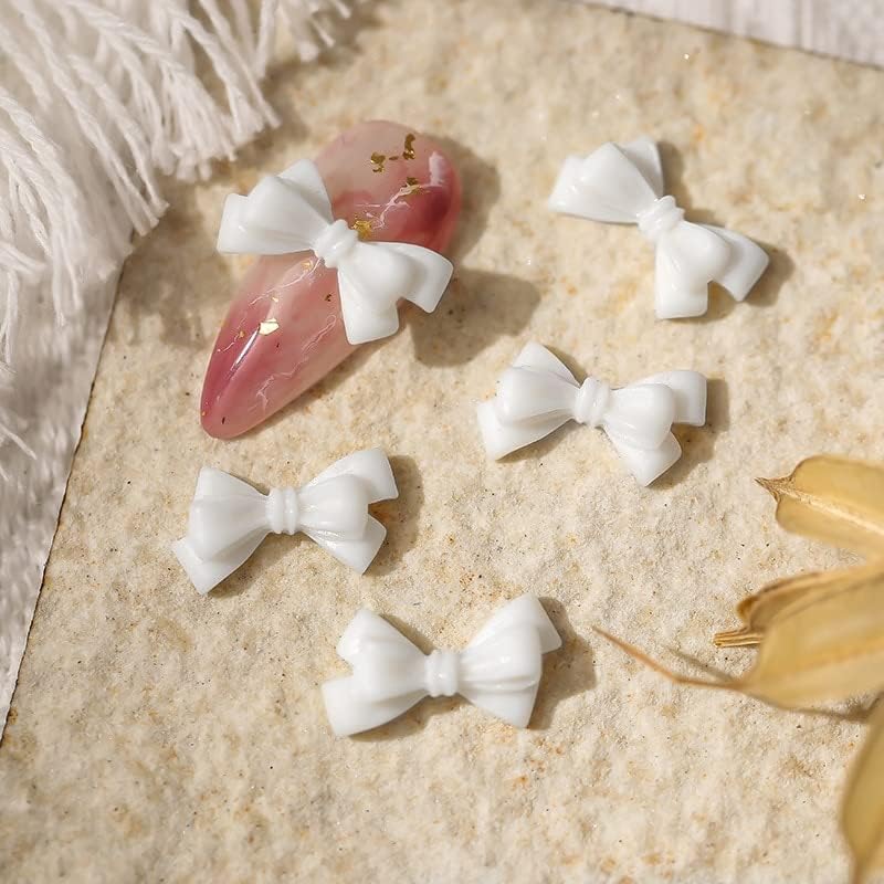 50 парчиња замрзнати лак накит од смола Девојче лето бела тродимензионална едноставна јапонска декорација на ноктите -паста -