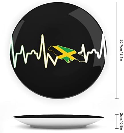 Мапа на знамето на Јамајка Персонализирана коска Кина Прилагодени керамички декоративни плочи Домашна тркалезна плоча со држач за приказ