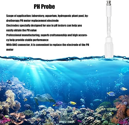 PH електрода за замена на JOPWKUIN, BNC конектор BNC конектор pH -сонда пластичен стаклен материјал за аквариум за лабораторија