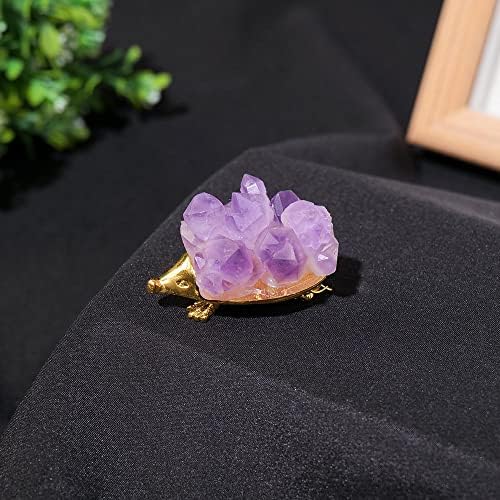 Runyangshi лековити кристали еж - аметист пупка - суров камен украсен украс подарок