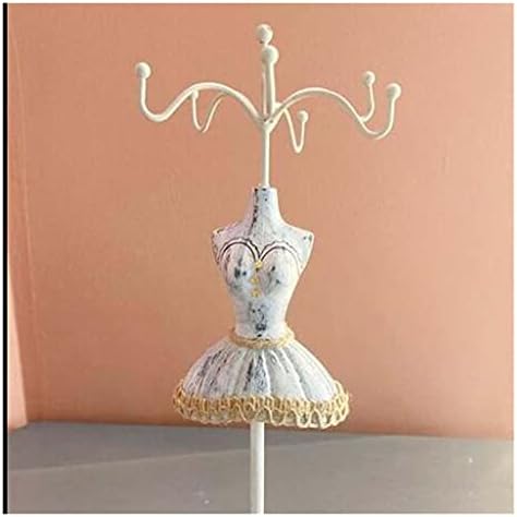 Zzyinh AN207 креативен кукла накит држач за железо смола мини здолниште модел решетката дама фигура дома украс продавница за накит приказ мал накит