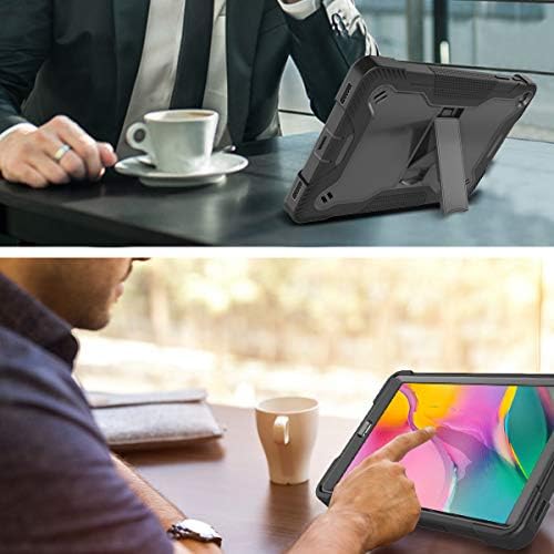Tab Fingic Galaxy Tab A 10.1 Case 2019, тешки високи влијанија од шок-отпорен мек силиконски солиден тврд компјутерски браник за