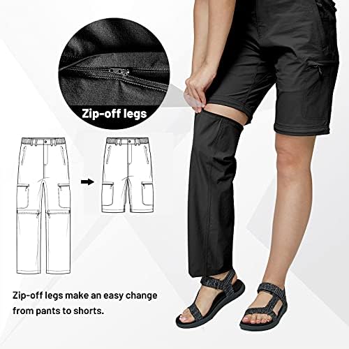 Mier женски пешачки карго кабриолет панталони со лесни панталони на отворено со 6 џебови, брзо суво и отпорно на вода