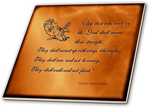 3DROSE CT_30756_1 ISAIAH 40 31 Библиски стих со орел врежан во керамичка плочка во позадина, 4 “