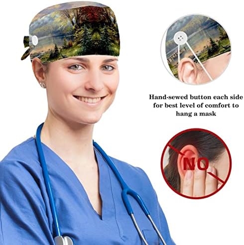 Медицински капачиња прилагодливо работно капаче со копчиња и лакова коса лушпа канадско смарагдно езеро