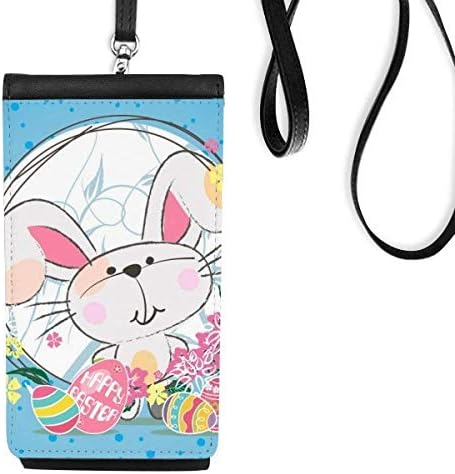 Среќен Велигденски фестивал Симпатична зајаче Телефонска чанта што виси мобилна торбичка црн џеб