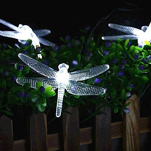 Cdiytool Dragonfly Solar Powered String Lights Надворешно, 22 -тина 30 -та самовила светла водоотпорни за новогодишни елки, градина,