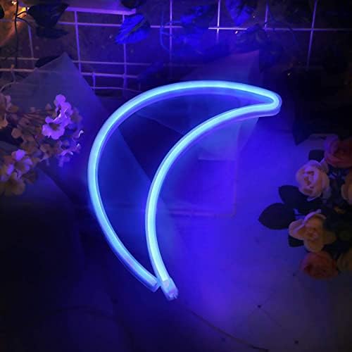 MYAOU 2pcs Led Месечината Дизајн Неонски Знак Ноќ Светлина Уметност Декоративни Светла Ѕид Светилка За Деца Соба Продавница Осветлување