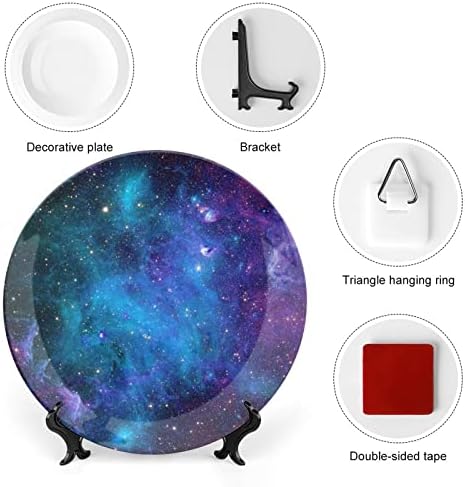 Вселенска галаксија коска Кина Декоративна чинија тркалезни керамички плочи занает со приказ за домашна канцеларија за вечера