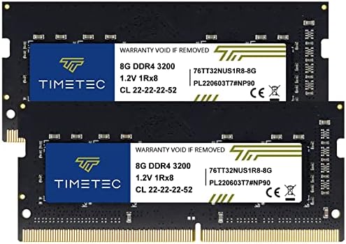 TimeTec 64GB комплет DDR4 3200MHz PC4-25600 Не-ECC Небуден 1.2V CL22 2RX8 Двојна ранг 260 Pin Sodimm за AMD и Intel Gaming Laptop