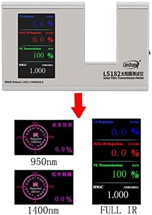 Тестер на мерач на мерачи на соларен филм со параметри УВ видлива светлина IR бранова должина 950nm 1400nm и Full IR и SHGC