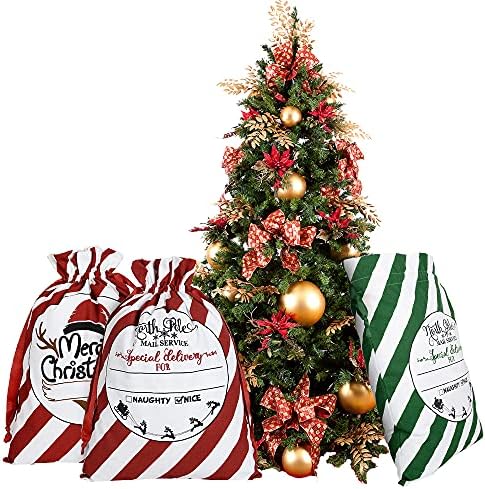 Mussybeng 6 парчиња тема Божиќни торби за цртање 26,5 x 18,5 инчи големи памучни памучни вреќи со вреќи со платно