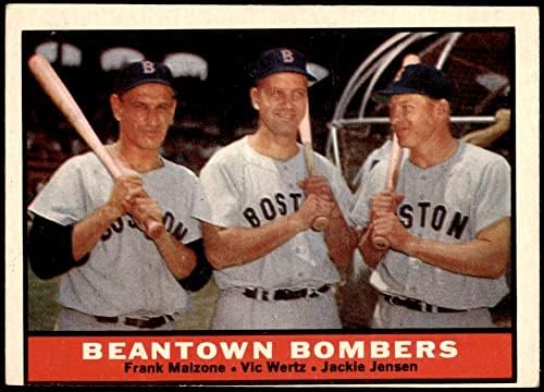 1961 Топпс 173 бомбардери во Беантаун Jackеки Јенсен/Френк Малзон/Вик Верц Бостон Ред Сокс VG Red Sox