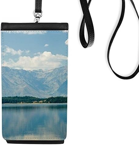 Планинска река шума Рефлексија Скај облак Телефон Паричник чанта што виси мобилна торбичка со црн џеб