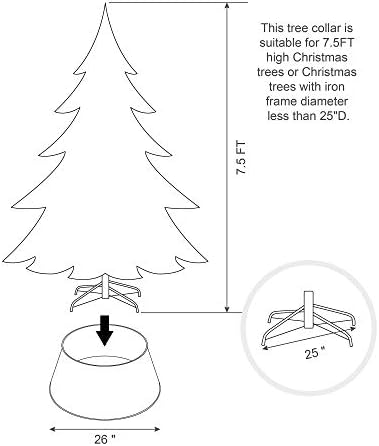 Glitzhome - JKC00105 Среќен Божиќен Дакит Галванизирана јака од метално дрво со лесна жица за Божиќен декор 26 Д, црвено