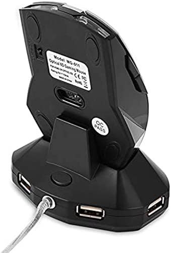 СУЈРТКАН Безжичен Глушец, 2.4 GHz Безжични Оптички Глувци За Играње На Глувци Со Приклучок За Полнење, 3PORT USB Центар, 8001200dpi Прилагодлив,