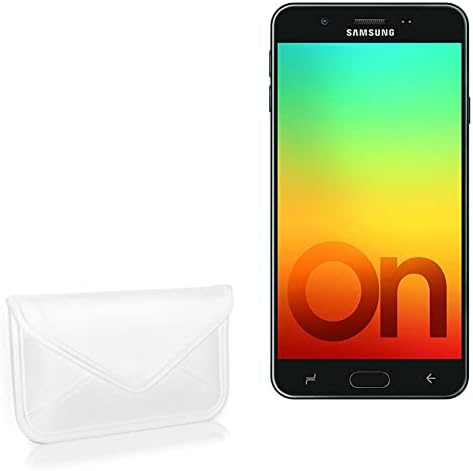 Boxwave Case Компатибилен со Samsung Galaxy On7 Prime - Елитна торбичка за кожен месинџер, синтетички кожен покритие дизајн на