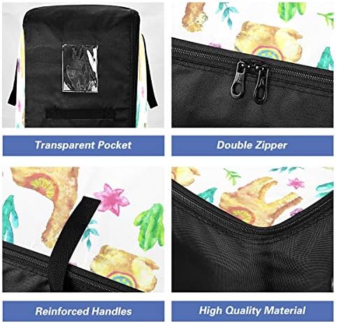 Торба за Складирање Облека Од емеливор Под Креветот За Јорган-Симпатични Растенија За Алпаки Со Голем Капацитет Организаторска Торба Со Патенти