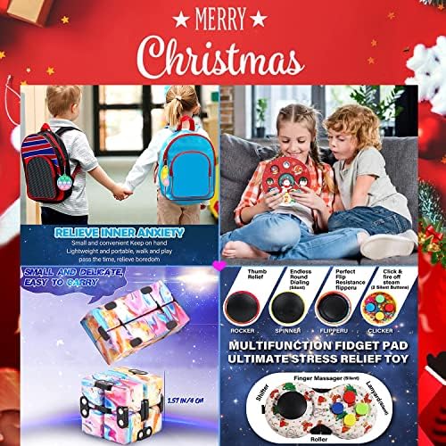 Адвент Календари Фидегетски играчки сет 24 дена Божиќ одбројување календар за олеснување на стрес за играње играчки пакет за изненадување