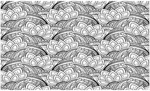 Држач за четкичка за заби во амбесон, монохроматски цветен мотив со ливчиња од пејсли големи лисја растенија, декоративни разноврсни countertop