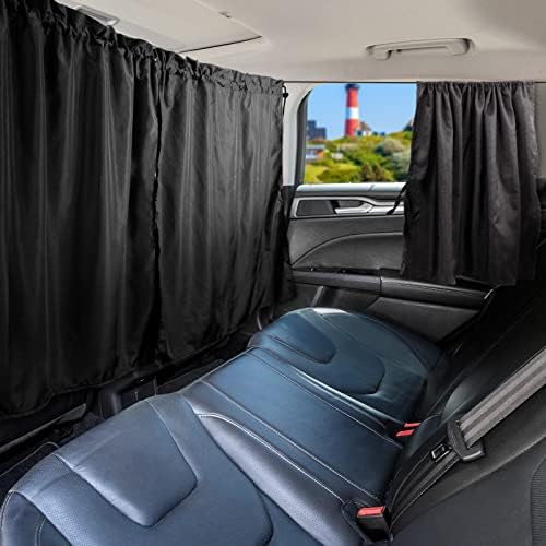 Сет од 3 завеси за приватност на автомобили - 1 задно седиште и 2 странични прозорци за разделување на завеси за бебиња, широки седани