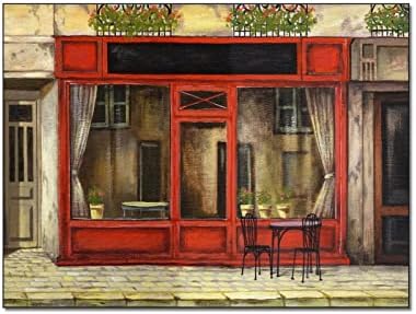 Париз улица шармантна црвена продавница постер француска земја платно wallидна уметност платно постери и отпечатоци wallидни