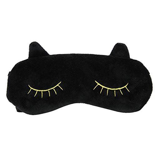 Глава за спиење на маска, симпатична маска за спиење, животинска глава, прекрасна мачка цртана цртана боја, очи за очи, слепило