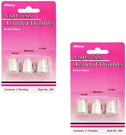 Alary 388 Craft & Sew Assatered Thimbles 3 Pack Small, Medion & Gartize