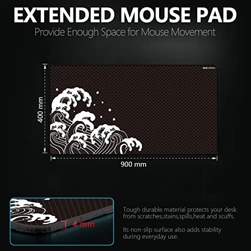 H-Raypad Aqua Control Plus Wave Gaming Gaming Pad, ултра-висока прецизна подлога на глувчето со совршена брзина и контрола на способноста,