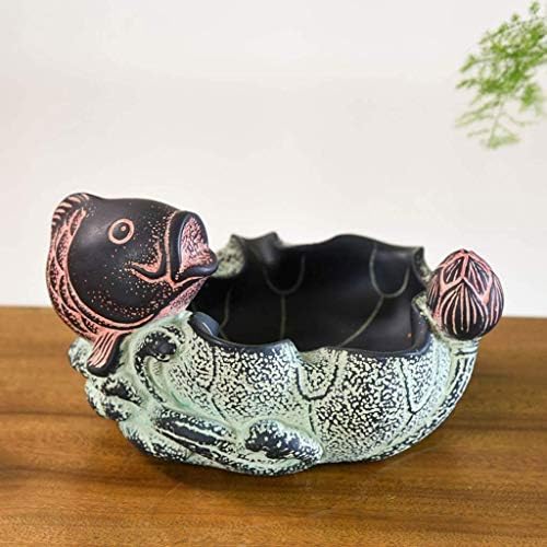 WSZJJ Преносен пепел дома, ретро риба во форма на риба Керамичка пепелска кутија за складирање на клуч креативни украси за домашна соба мали украси
