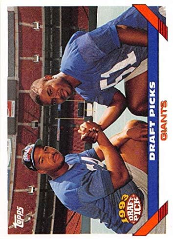 1993 година Фудбал Топс 275 Мајкл Страхан/Маркус Бакли РЦ Дебитант картичка Newујорк гиганти Официјална трговска картичка во НФЛ